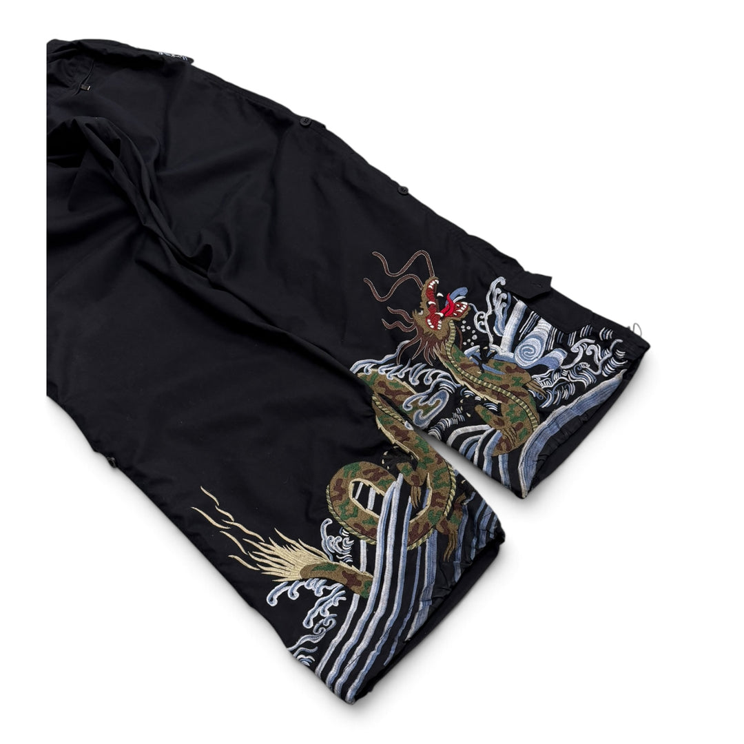 Maharishi Black Embroidered Dragon Snow Pants (M)