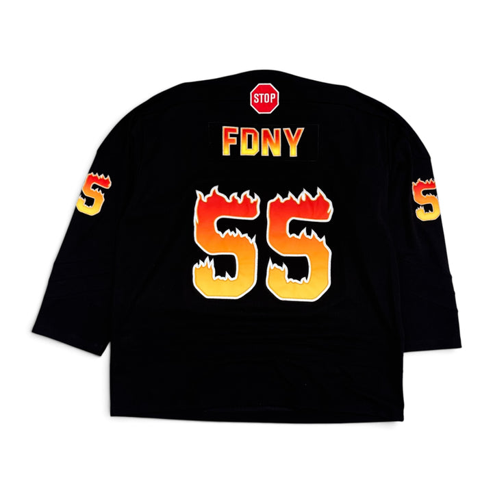 Supreme FDNY Black Hockey Jersey Top (XXL)