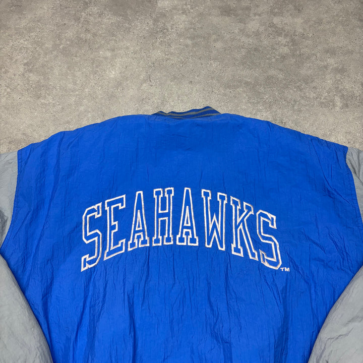 Vintage Competitor Seattle Seahawks Blue Nylon Jacket (XL)