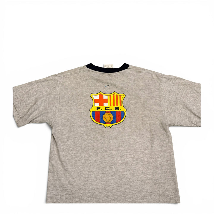 1999-00 Vintage Barcelona Football T Shirt Grey (S)