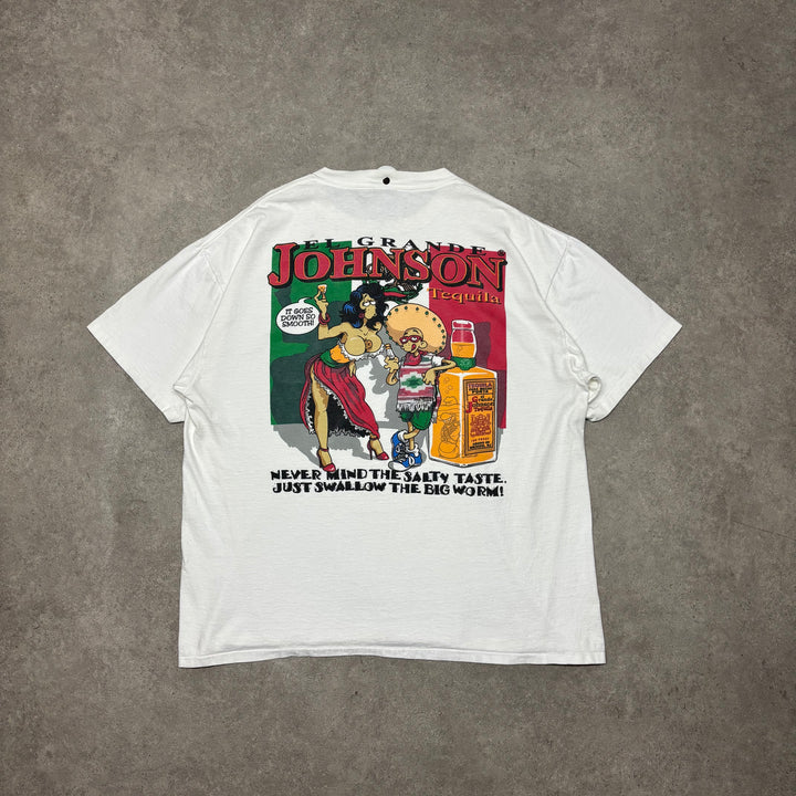 90's Vintage Big Johnson 'El Grande' White Graphic T-Shirt (XXL)