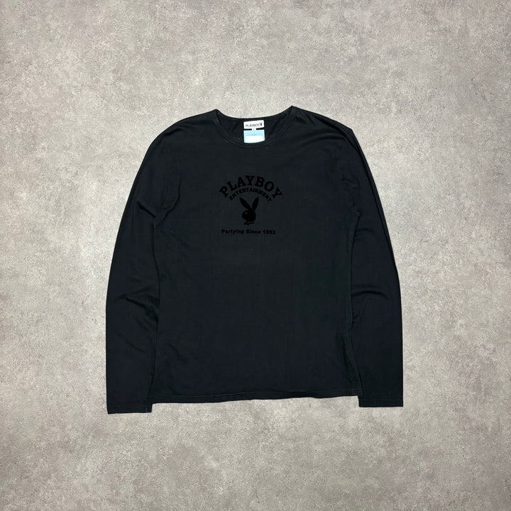Playboy Black Graphic Long Sleeve T-Shirt (M)