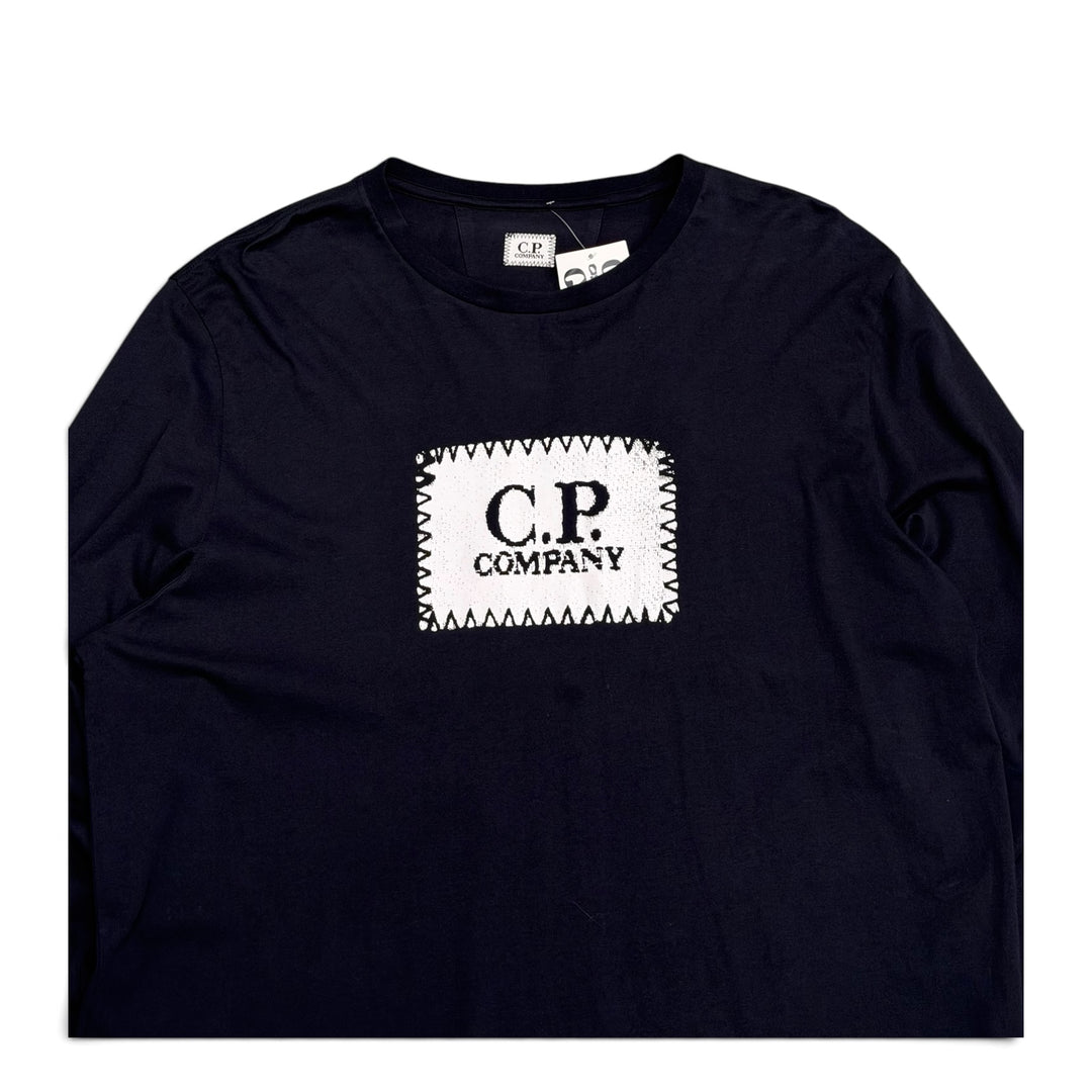 CP Company Graphic Long Sleeve T shirt Navy (XXL)