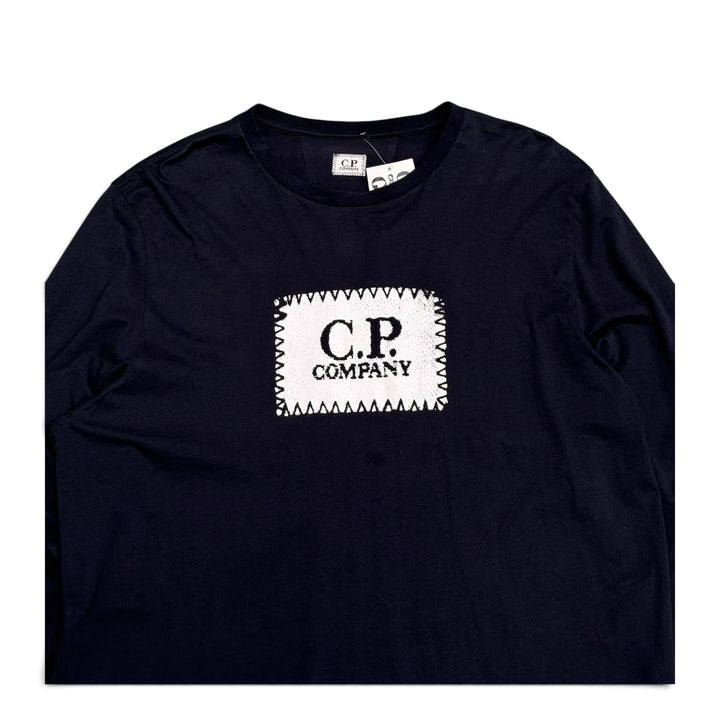 CP Company Graphic Long Sleeve T shirt Navy (XXL)