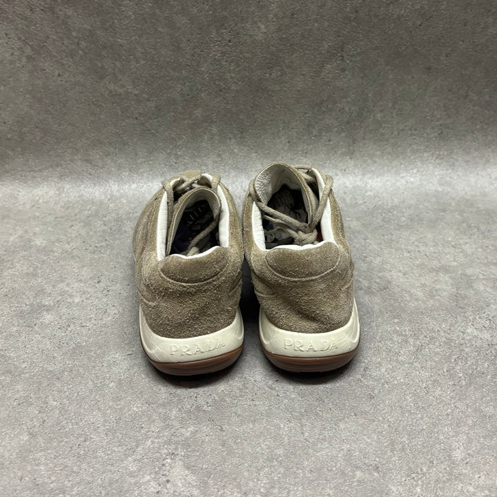 Prada Sport Beige Lace Up Low Top Trainers (UK5)