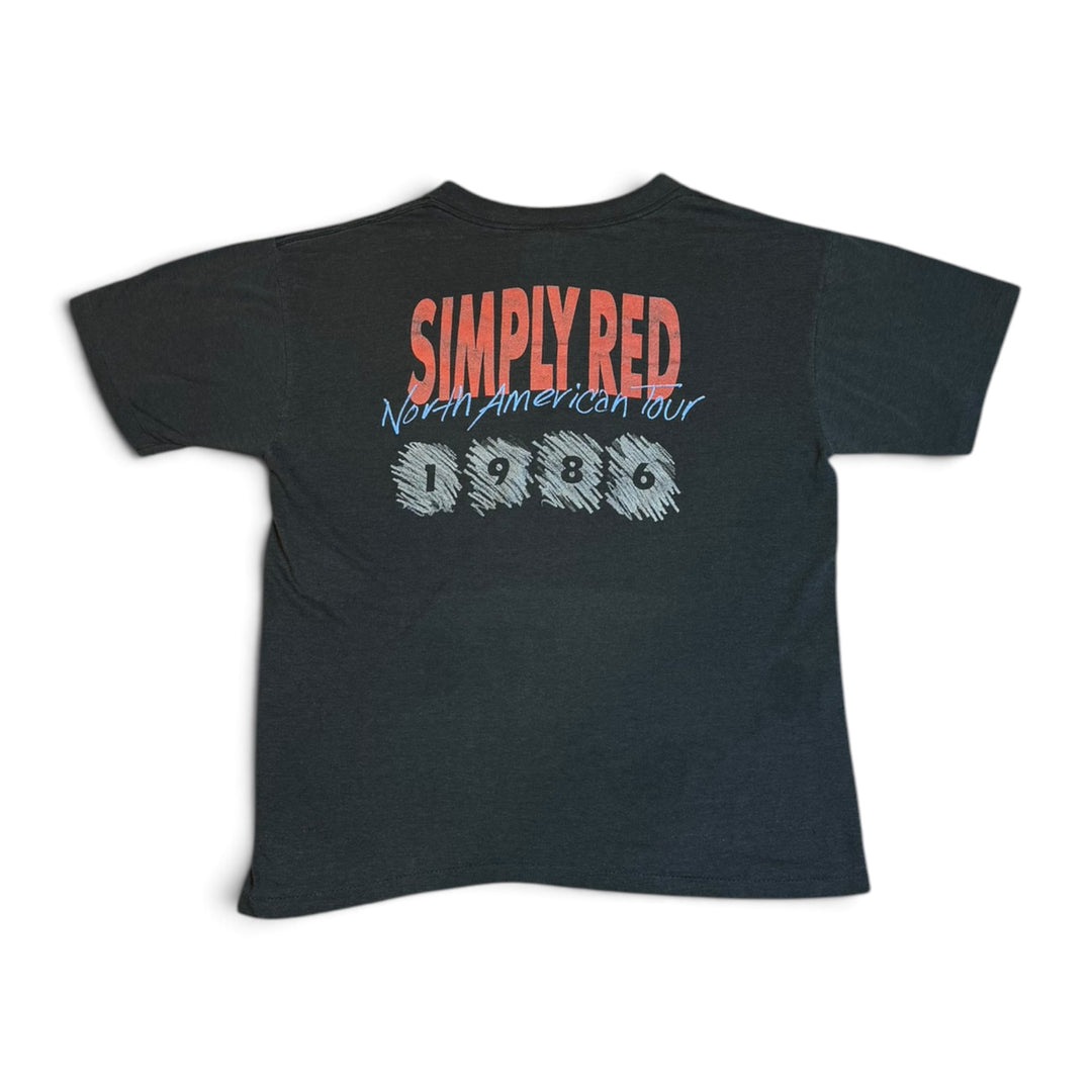 1986 Vintage Simply Red Black Graphic T-Shirt (XL)