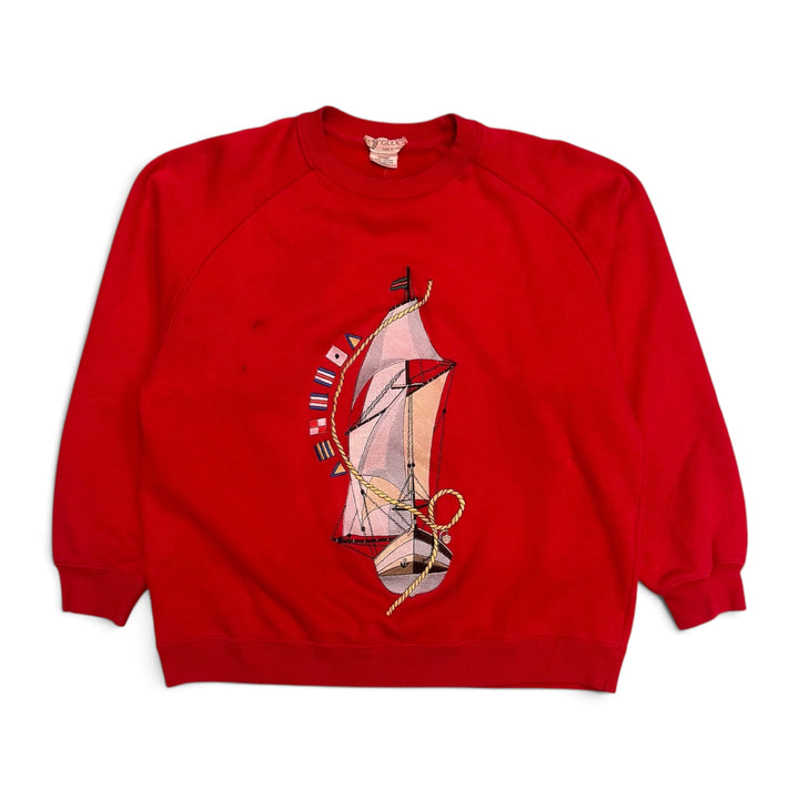 1980’s Vintage Gucci Red Sailing Sweatshirt (M)