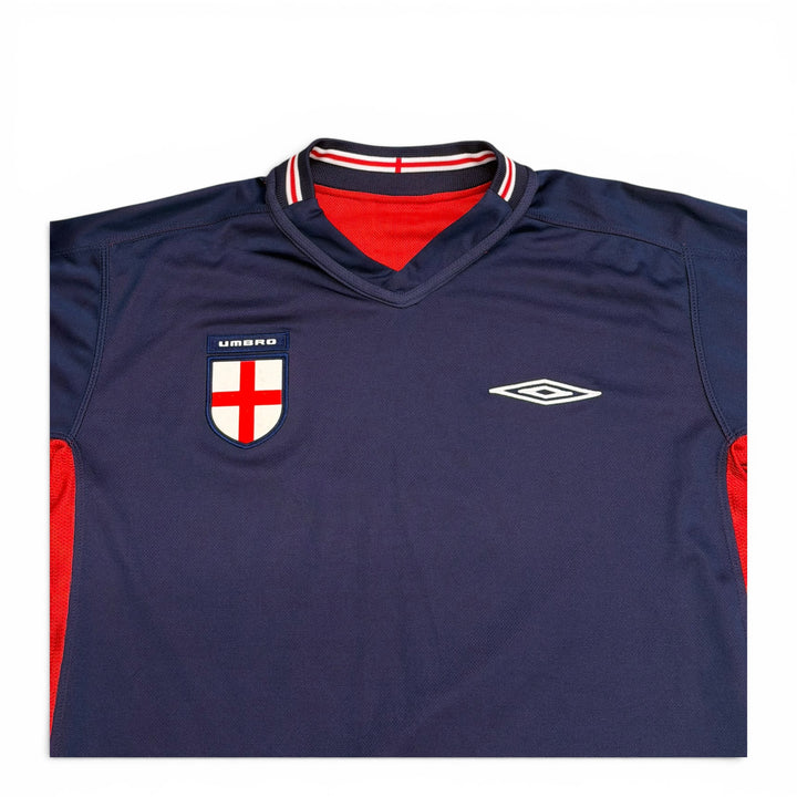 2004 Vintage England Umbro Reversible Navy & Red Football Shirt (M)