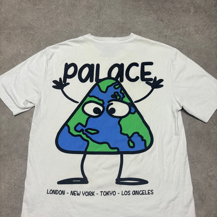 Palace Earth White Graphic T-Shirt (L)