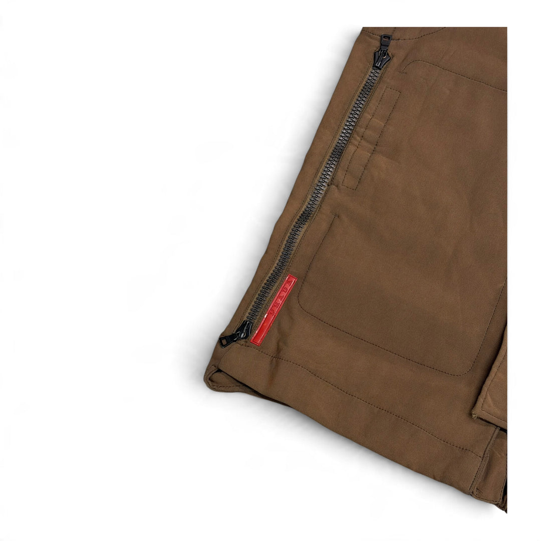 Prada Sport AW01 Modular Multi-pocket Brown Ski Vest (XL)