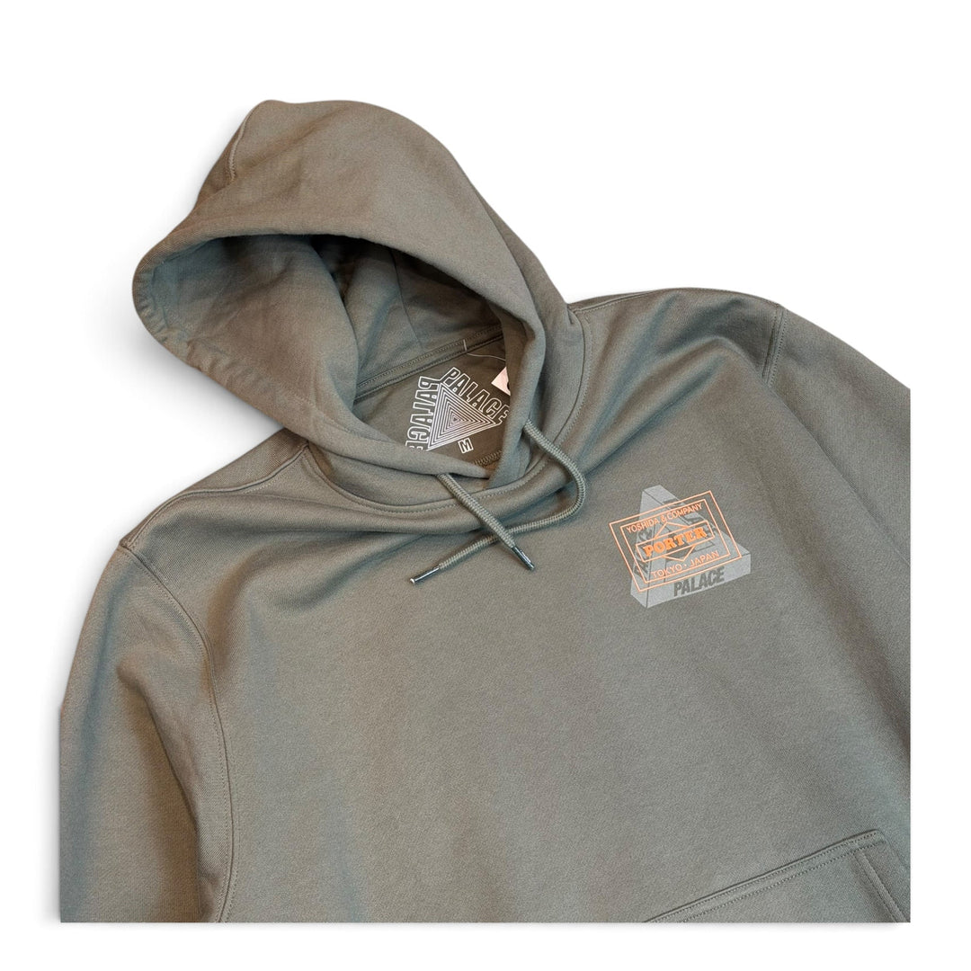 Palace x Porter Green Khaki Pullover Hoodie (M)