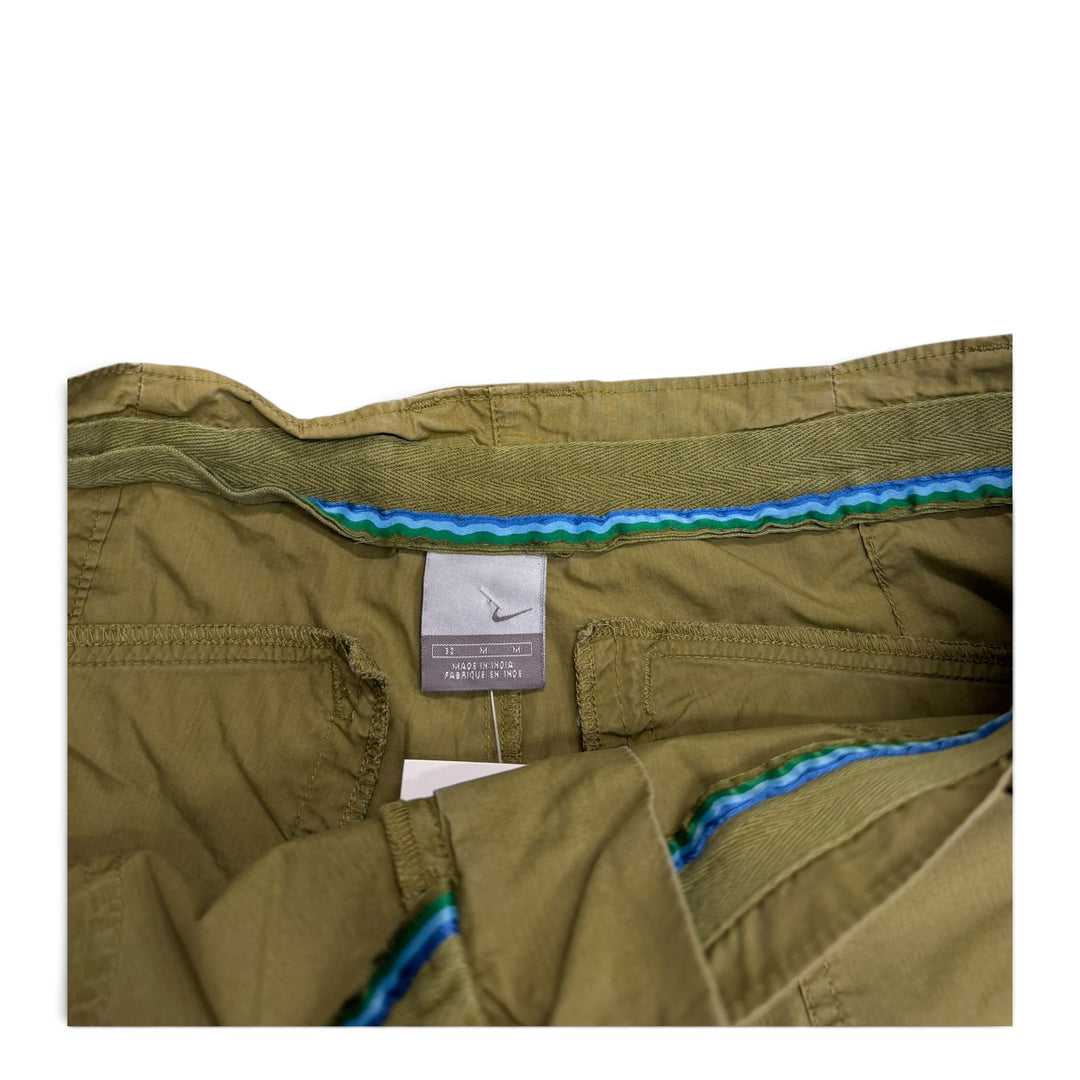 00's Vintage Nike Green Technical Cargo Shorts (M)