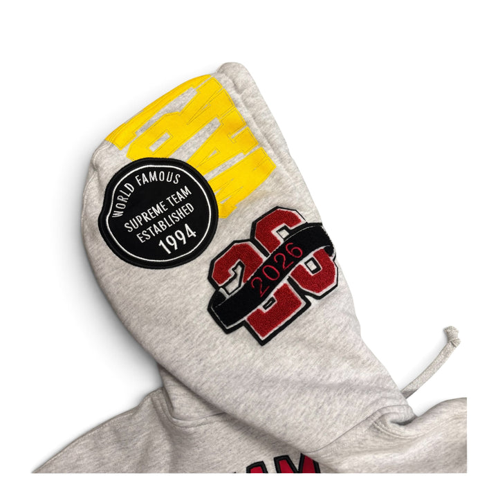 Supreme Warriors Applique Zip Up Hoodie Gray (L)