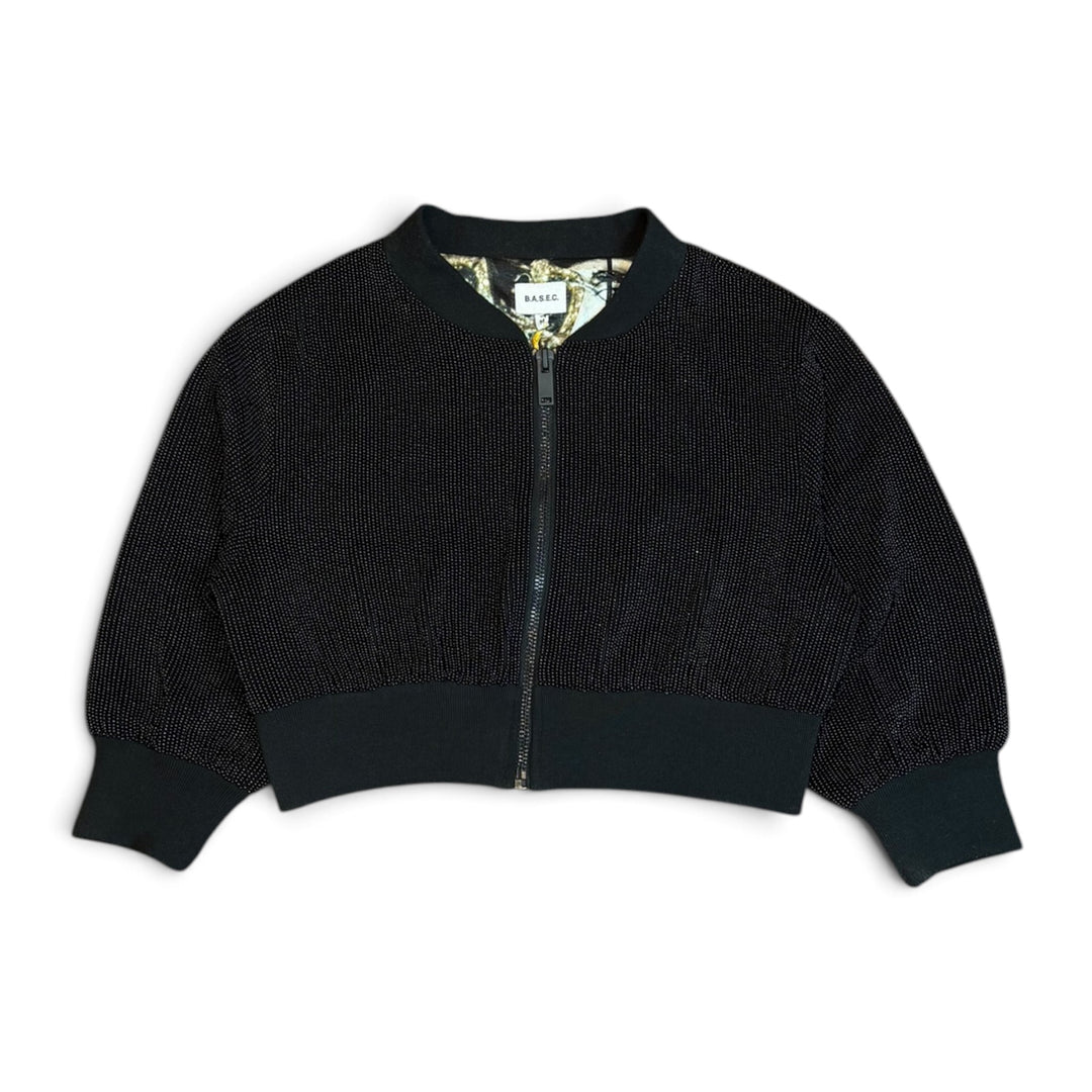 B.A.S.E.C. Heavy Beaded Black Cropped Jacket (M)