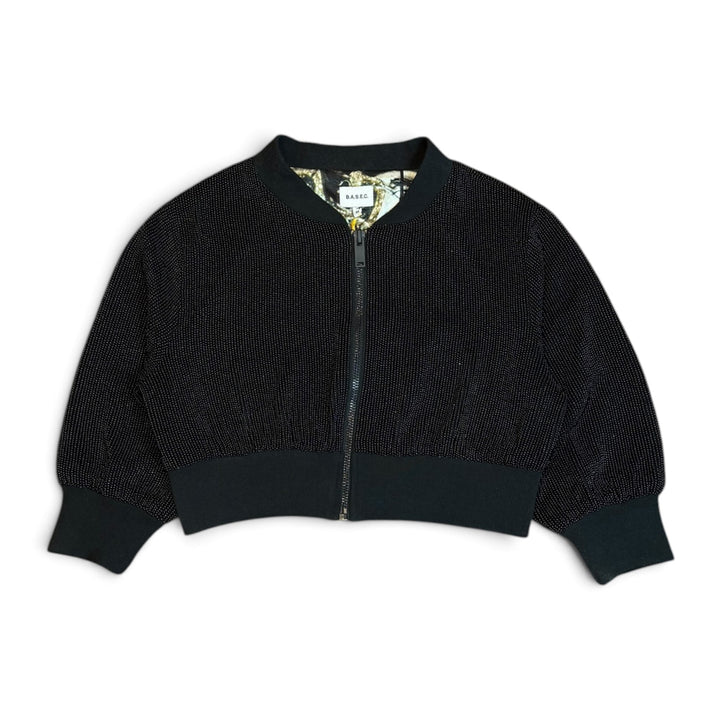 B.A.S.E.C. Heavy Beaded Black Cropped Jacket (M)