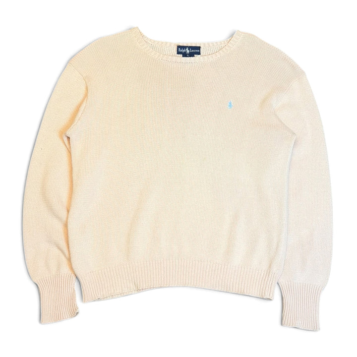Vintage Polo Ralph Lauren Pastel Pink Knitted Jumper (L)