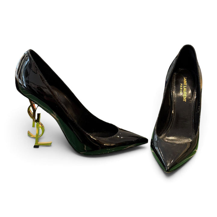 Saint Laurent Opyum Black Patent Leather Heels
