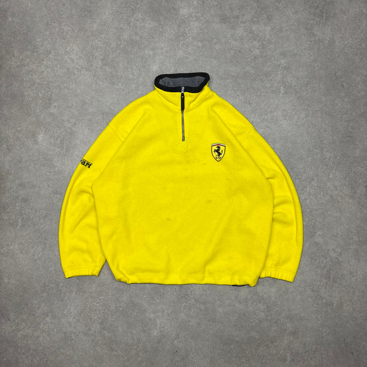 Vintage Ferrari Yellow Quarter Zip Fleece (XL)