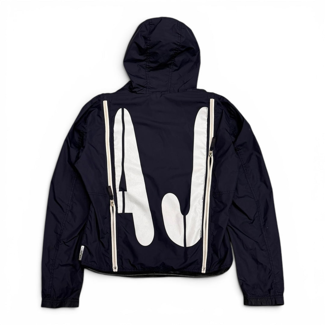 Vintage Armani Jeans Navy Hooded Lightweight Jacket (S)
