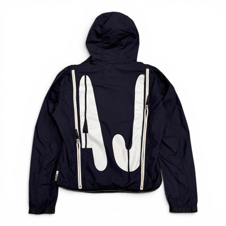 Vintage Armani Jeans Navy Hooded Lightweight Jacket (S)