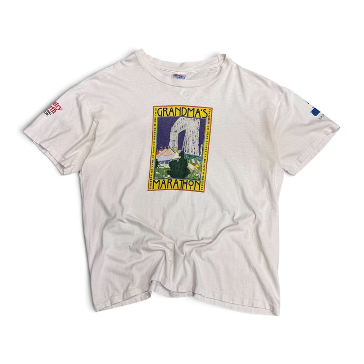 Vintage Grandma's Marathon Graphic T shirt White