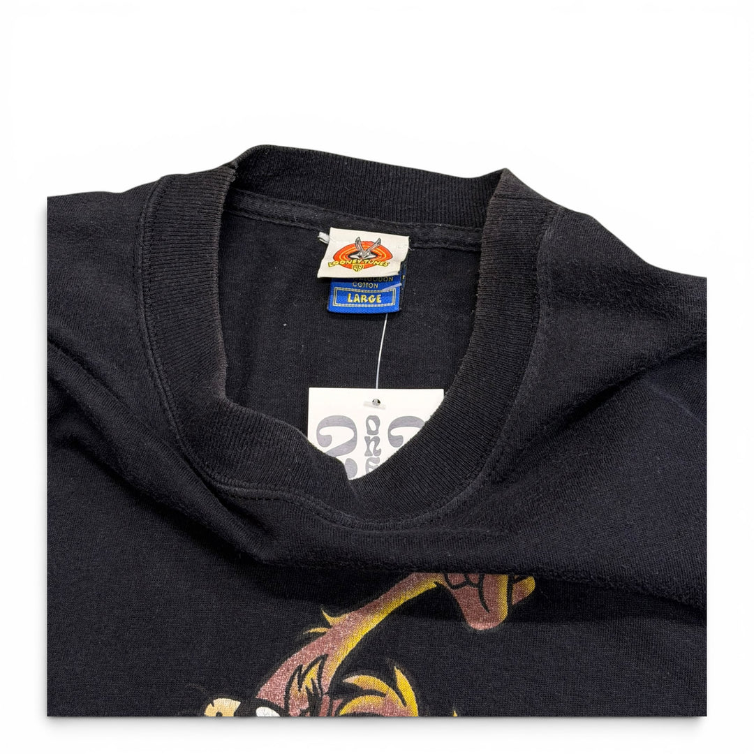 90's Vintage Looney Tunes Black Graphic T-Shirt (L)