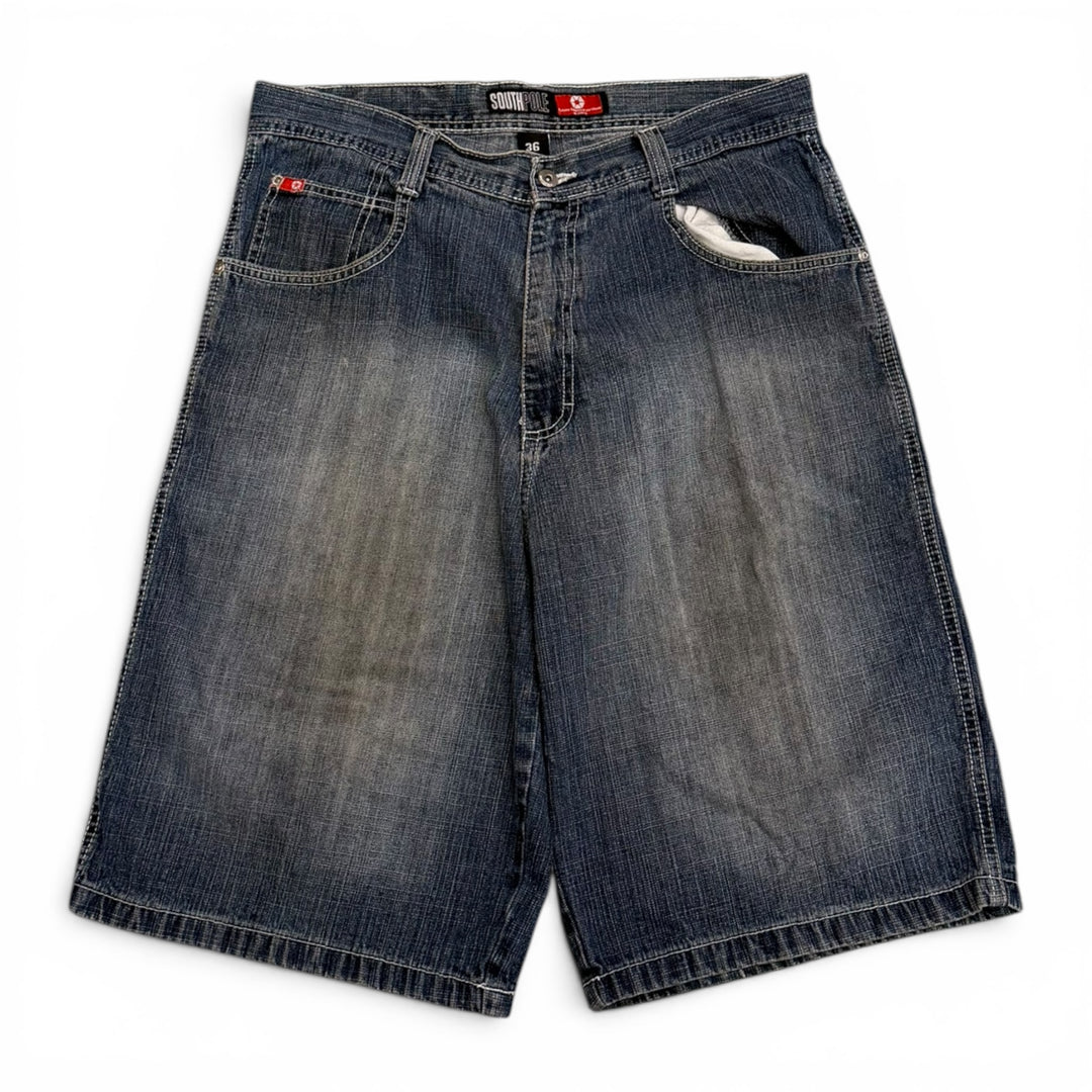 Vintage 90's Southpole Baggy Denim Shorts Blue (36")