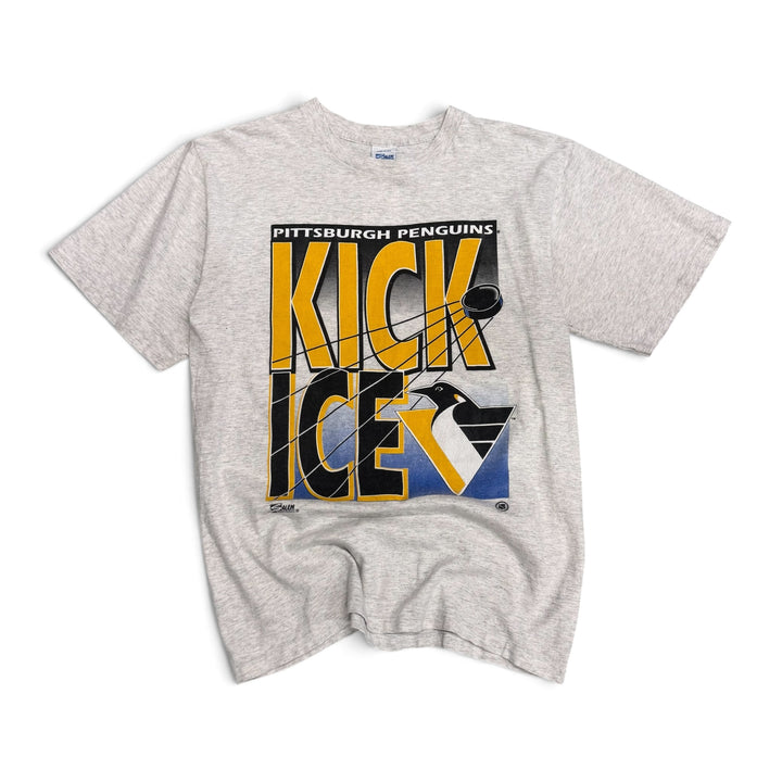Vintage Pittsburg Penguins Graphic T shirt Gray (L)