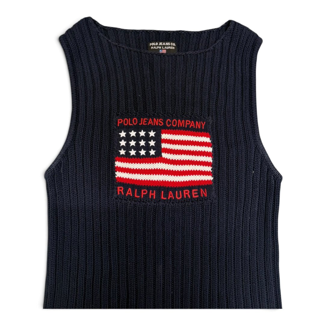 Polo Ralph Lauren Jeans Flag Knit Vest Navy (L)