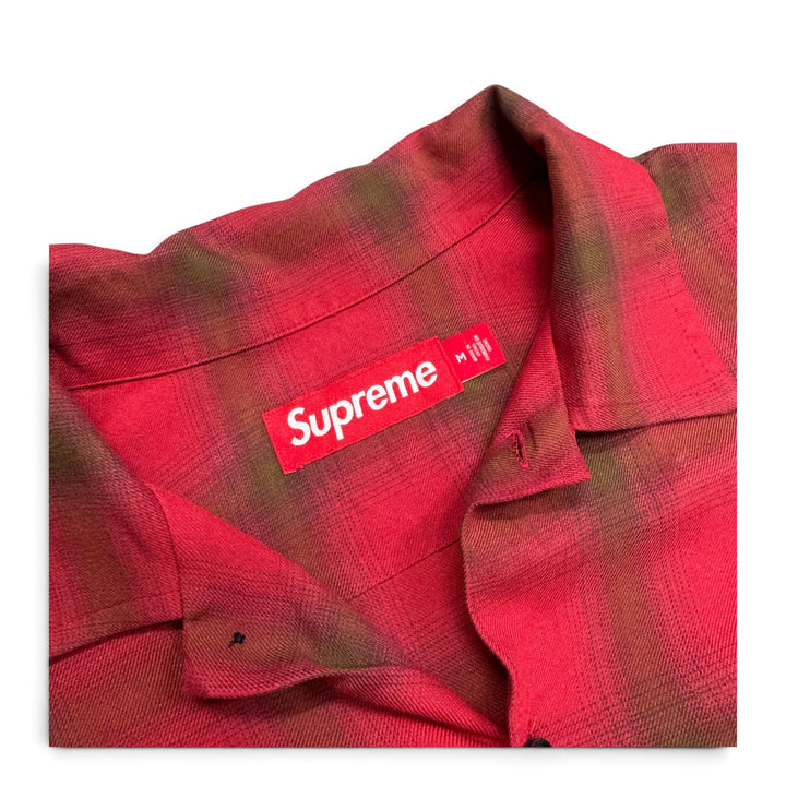 Supreme Shadow Plaid Rayon Magenta Shirt (M)