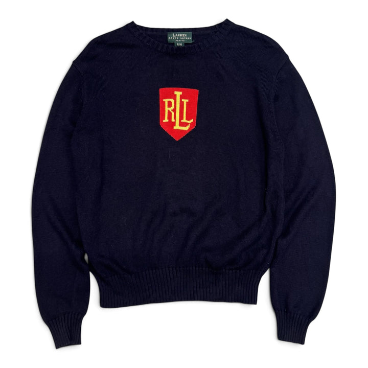 Vintage Polo Ralph Lauren Navy Knitted Jumper (M)