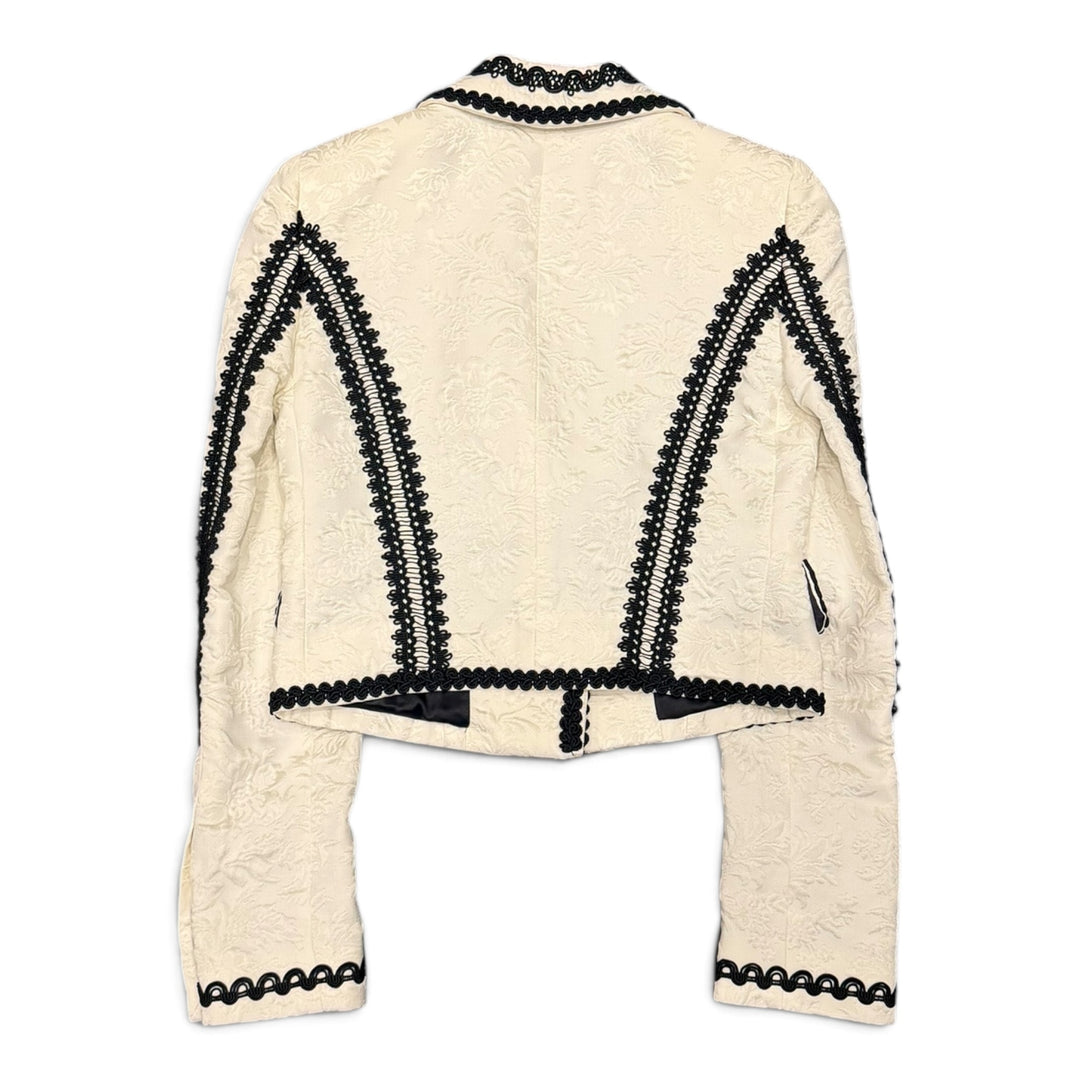Dolce & Gabbana White & Black Jacquard Suit Two Piece Set (38)