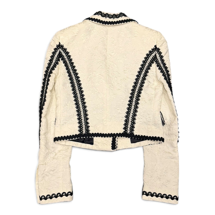 Dolce & Gabbana White & Black Jacquard Suit Two Piece Set (38)