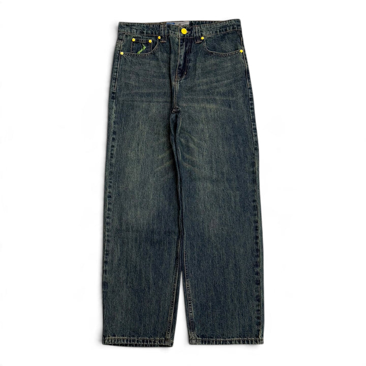 Always Do What You Should Do Blue Washed Denim Trousers (S)