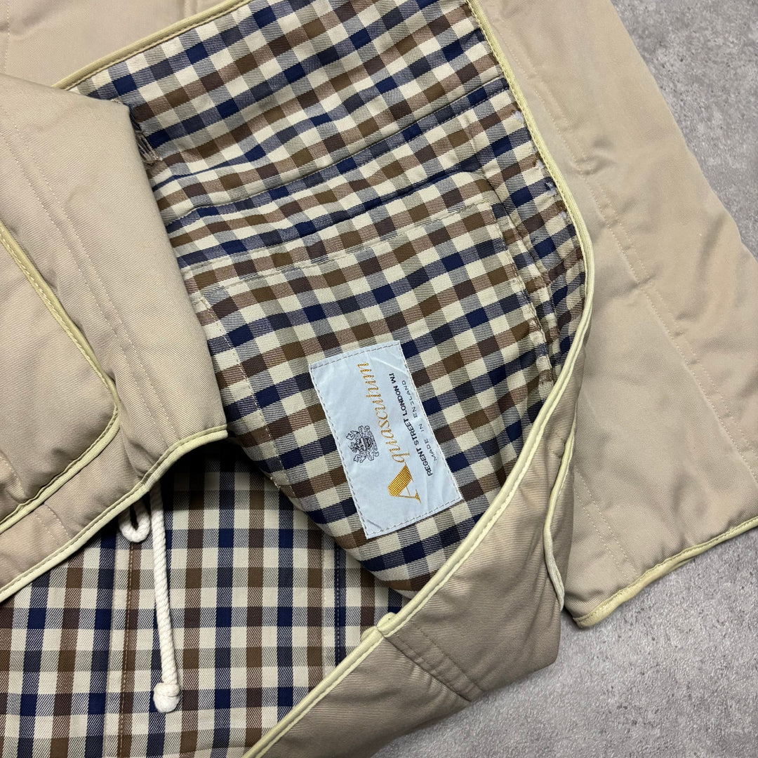 Vintage Aquascutum Beige Collared Padded Jacket (XL)