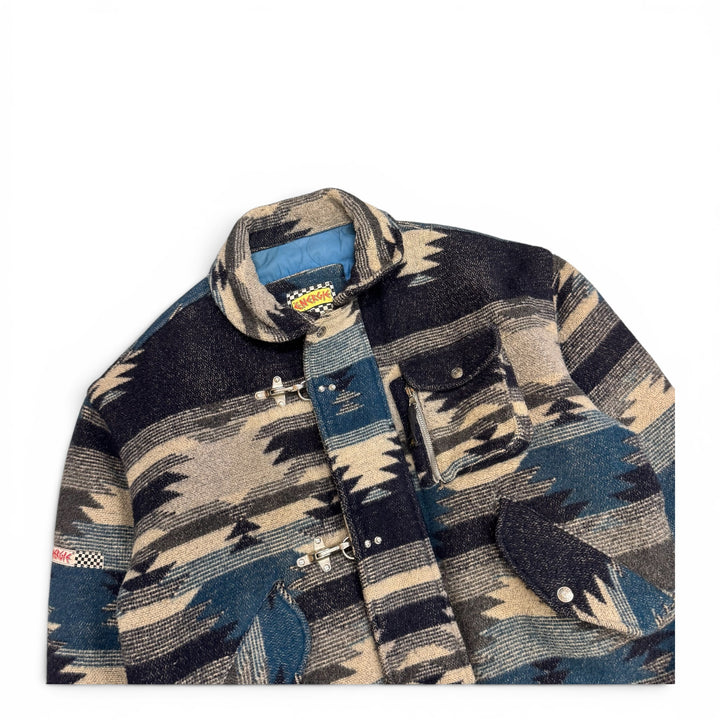 Vintage Energie Fireman Claps Closure Aztec Jacket Blue (M)