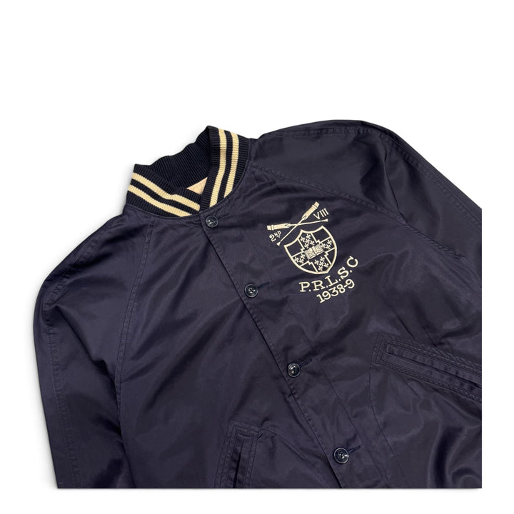 Vintage Polo Ralph Lauren Navy Satin Bomber Varsity Jacket (M)