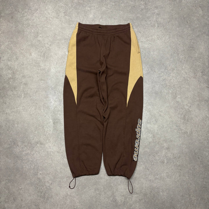 Supreme Two Tone Brown Heavy Cotton Tracksuit Bottoms (L)