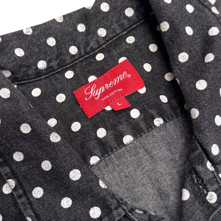 Supreme Black Denim Polka Dot Shirt (L)