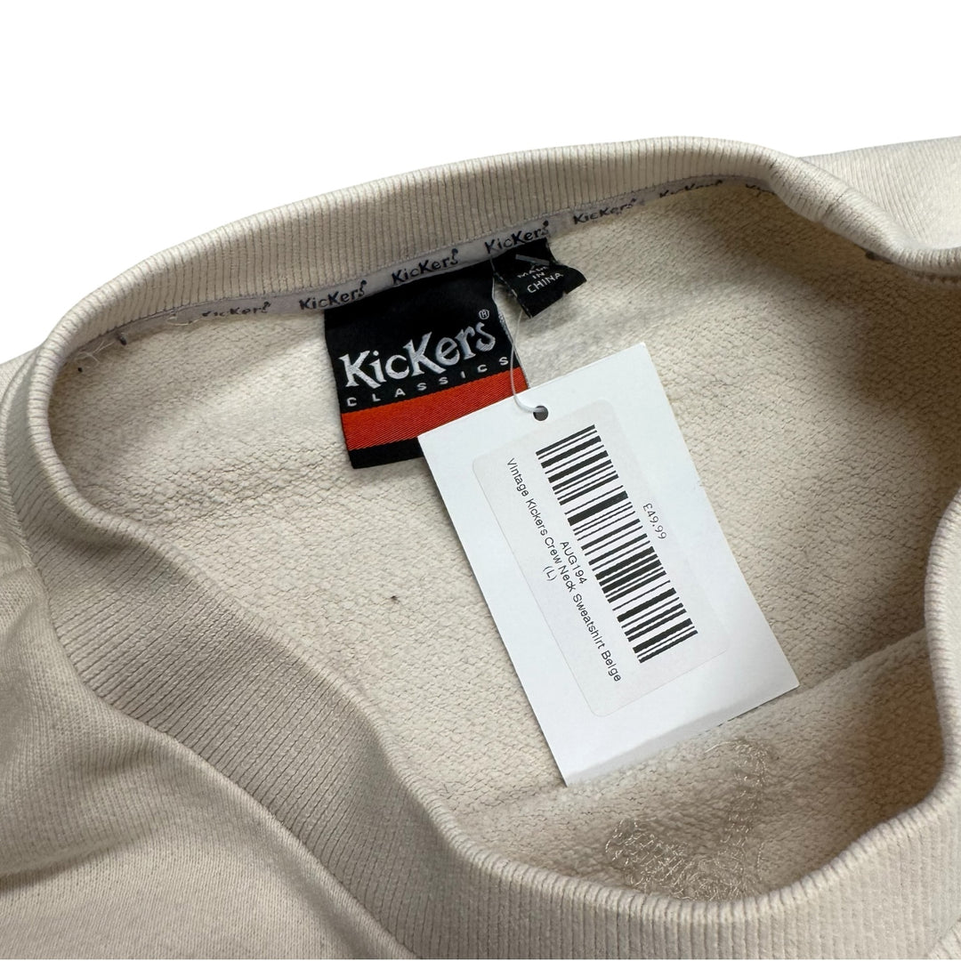 Vintage Kickers Crew Neck Sweatshirt Beige (L)