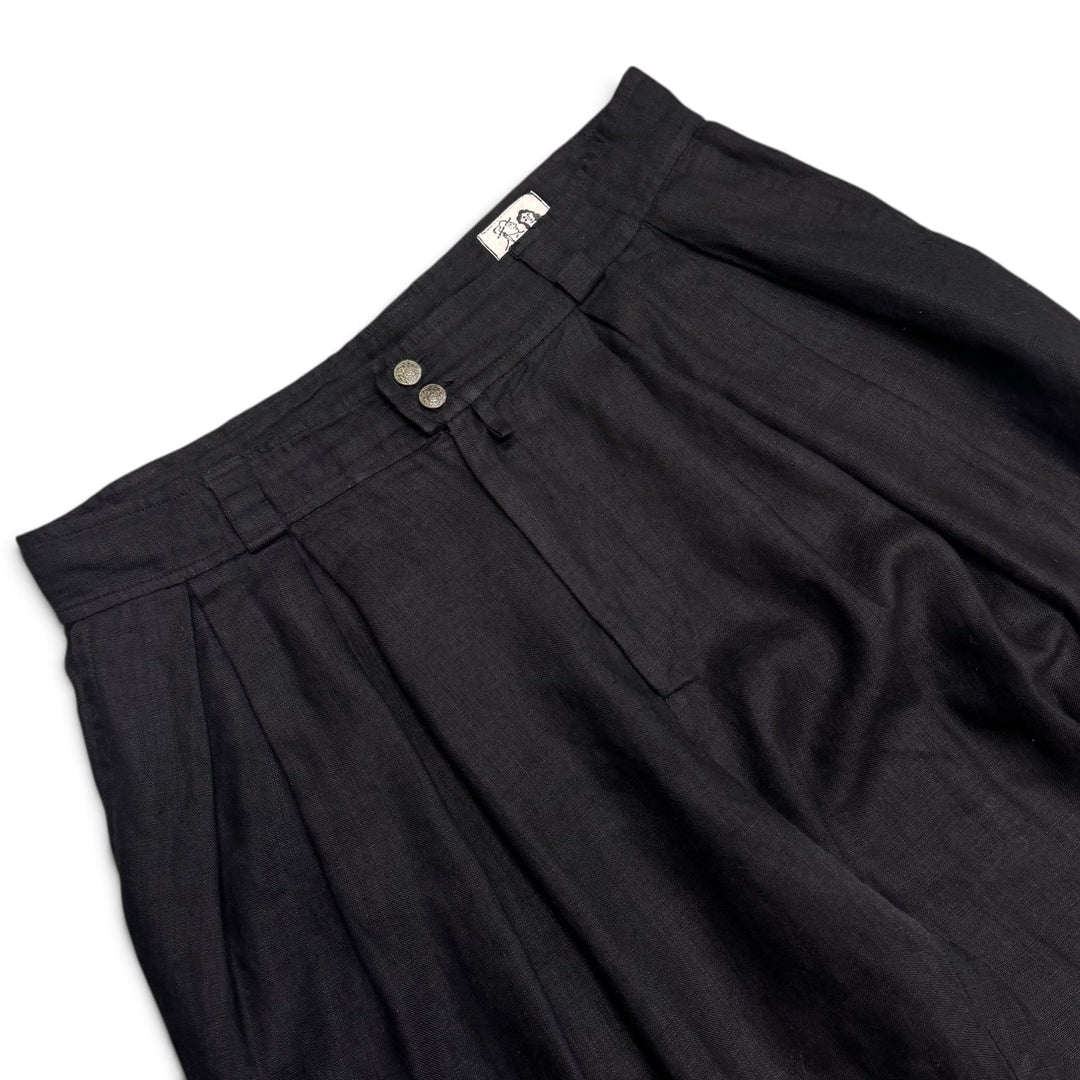 Vintage Workers For Freedom Black Linen Trousers (XL)