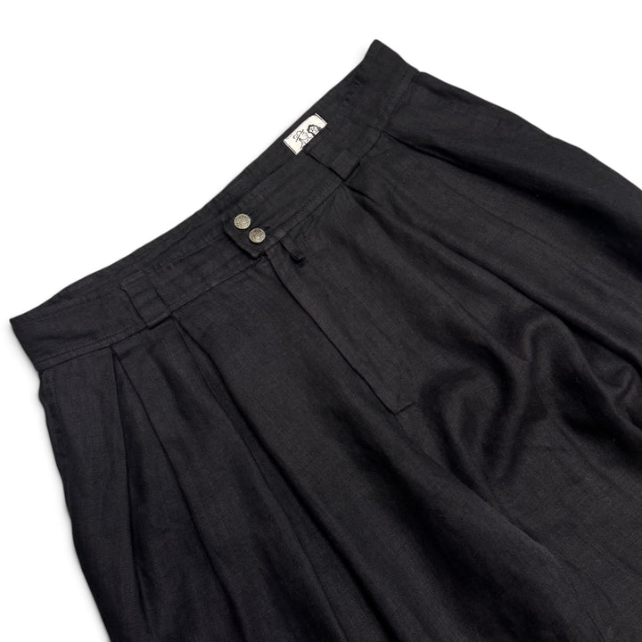 Vintage Workers For Freedom Black Linen Trousers (XL)