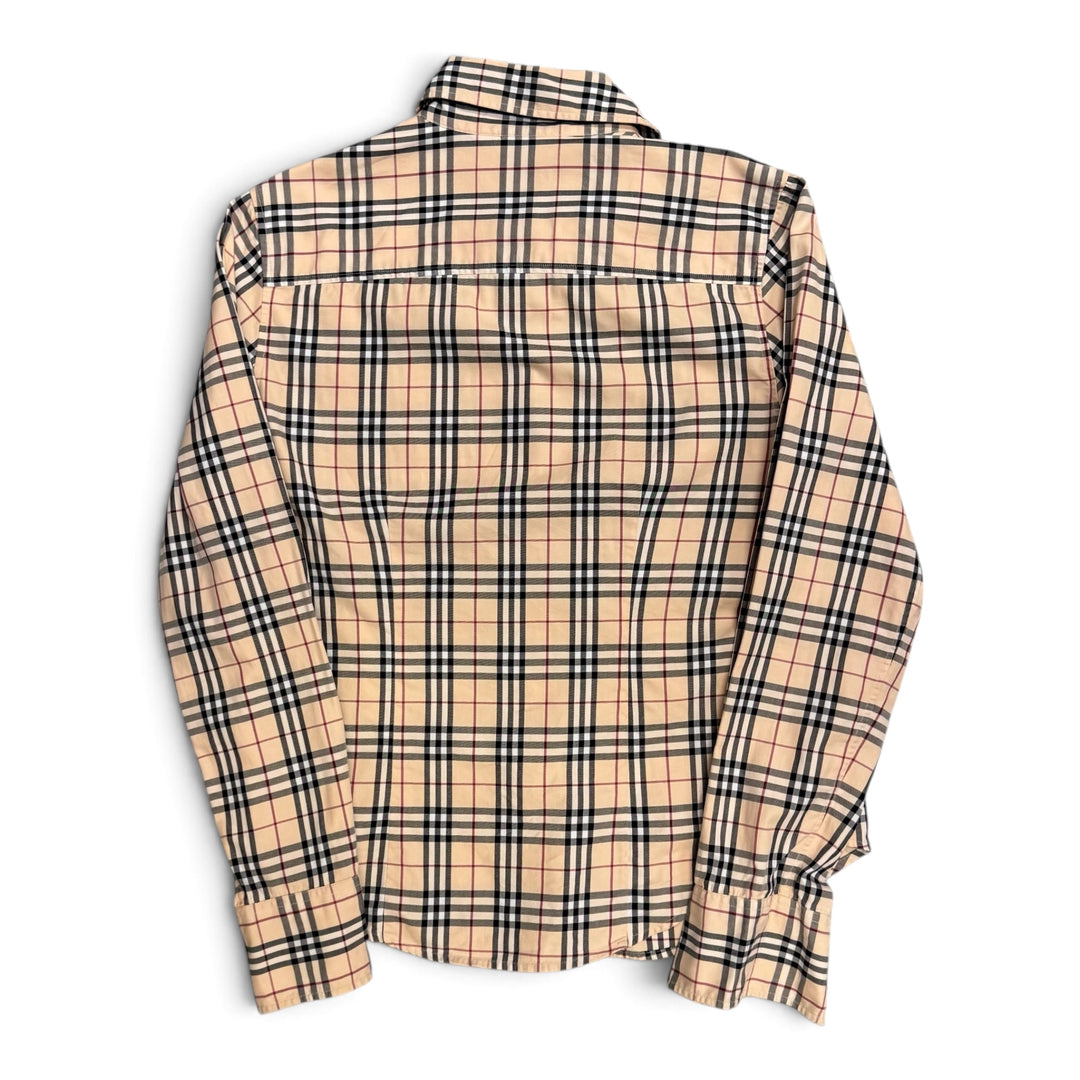 Burberry Checkered Long Sleeve Women Shirt Beige (S)