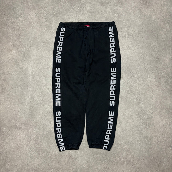 Supreme Black Glitter Pullover Hoodie & Bottoms Full Set (L)