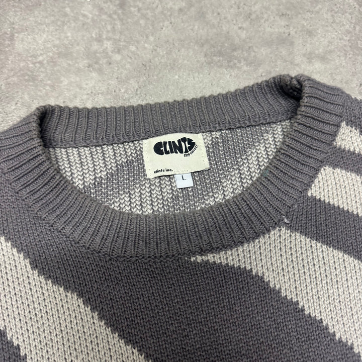 Clints Heavy Knit Grey Jumper (L)
