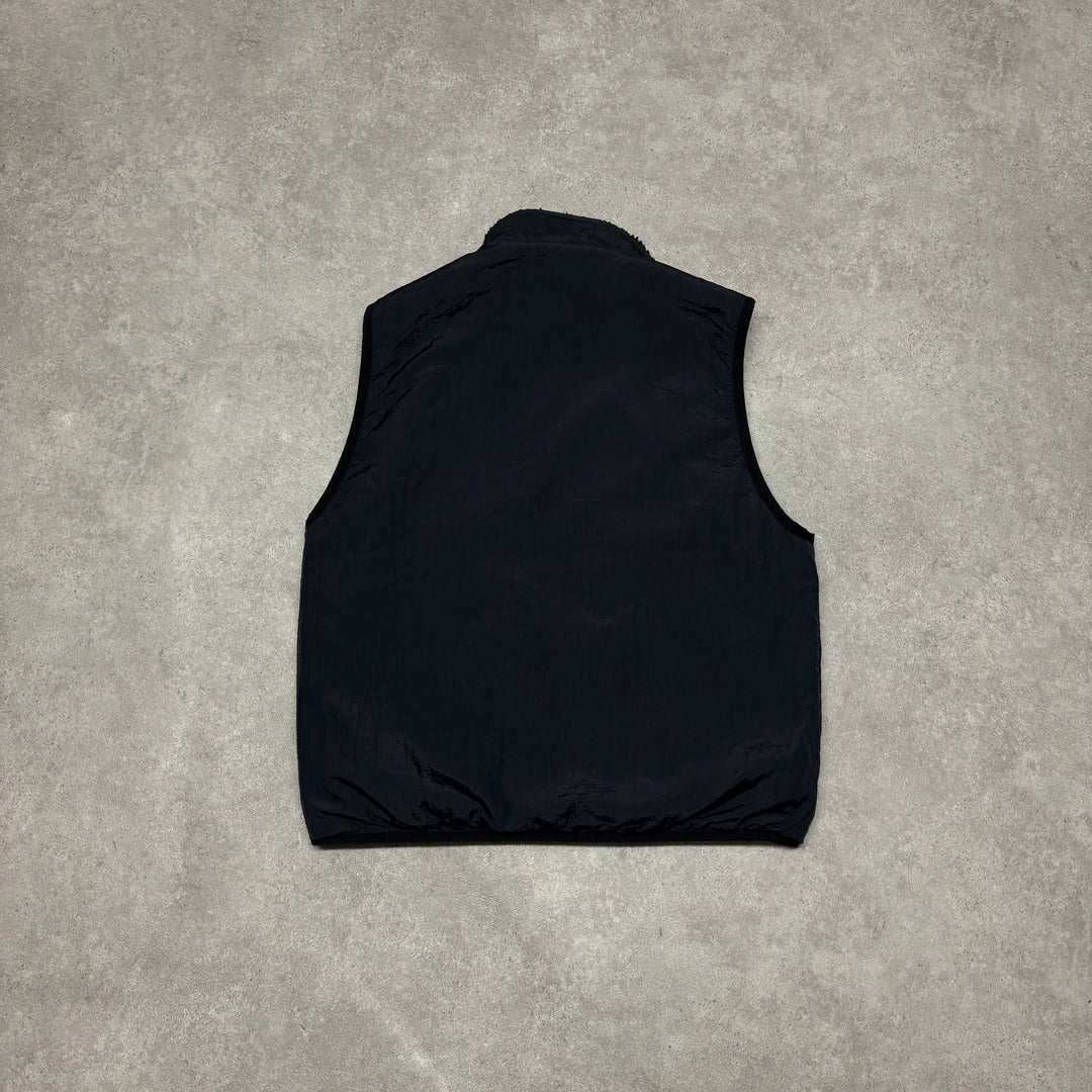 Stussy Black Reversible Fleece Gilet (M)