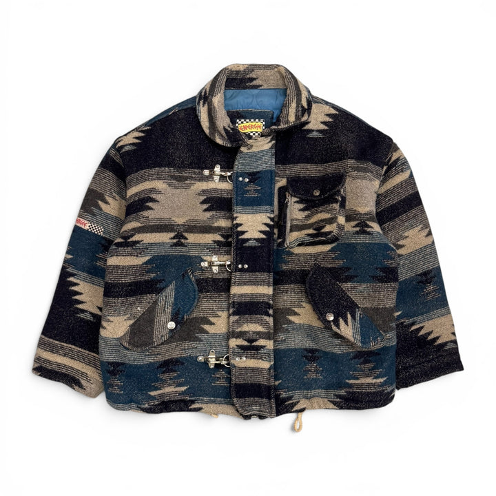 Vintage Energie Fireman Claps Closure Aztec Jacket Blue (M)
