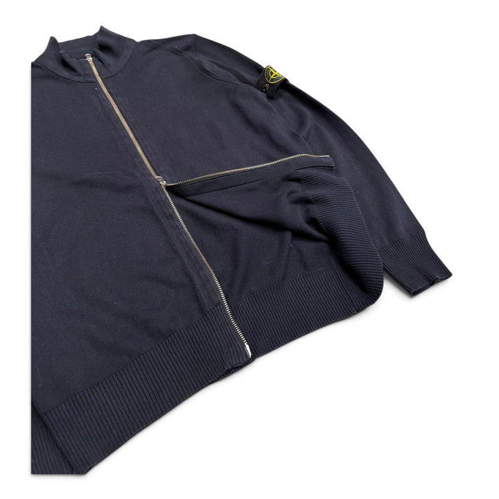 Stone Island Knitted Full Zip Up Jumper Navy (M)