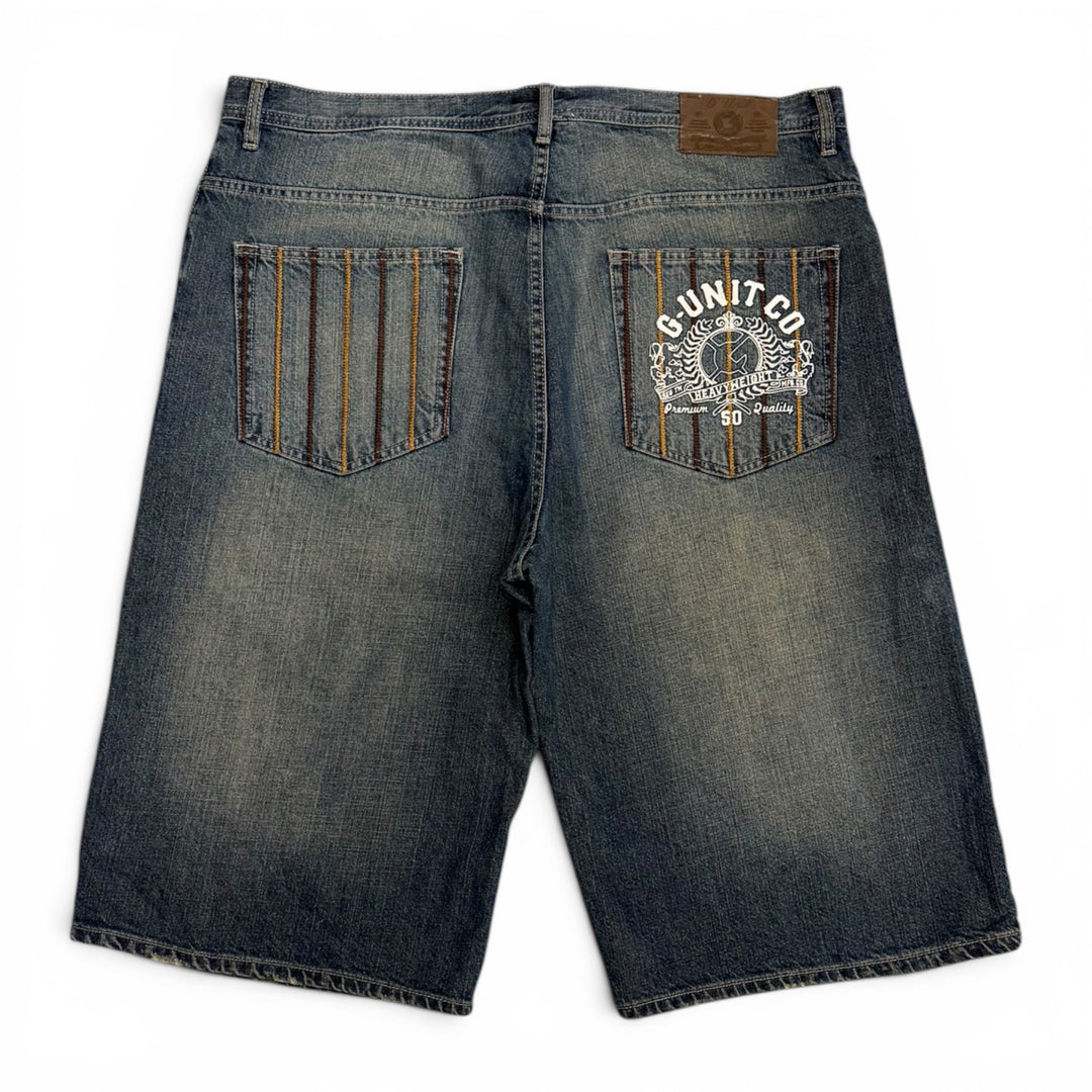 Vintage G Unit 90's Baggy Denim Shorts Dark Blue (40")