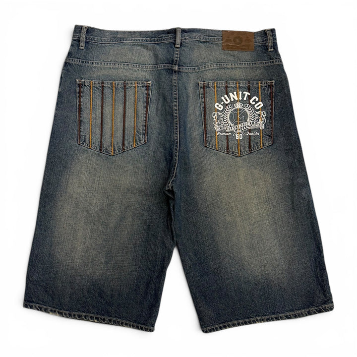 Vintage G Unit 90's Baggy Denim Shorts Dark Blue (40")